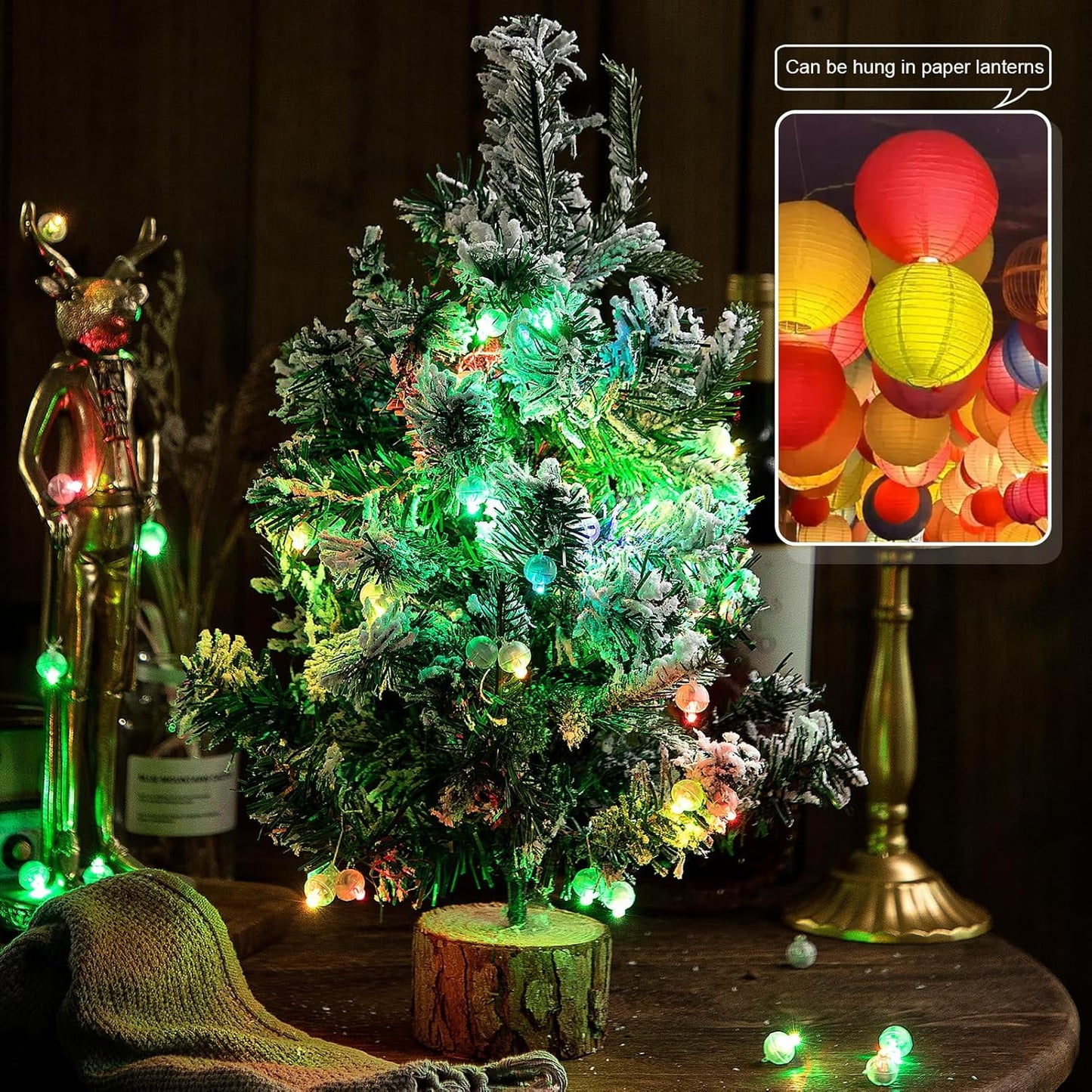 100Pcs Balloon Lights with Lanyard, Long Standby Time Mini Balloon Lights, LED Multicolor Flash Round Ball Lamp for Paper Lantern, Wedding, Birthday Halloween Easter Christmas Decorative