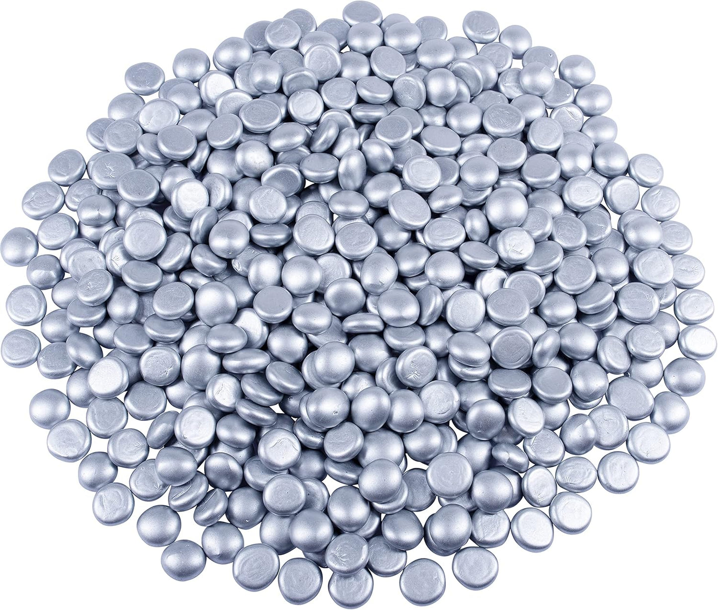 Galashield Flat Glass Marbles for Vases Silver Glass Gems Beads Pebbles Vase Filler (5 LBS, Approx. 540 PCS)