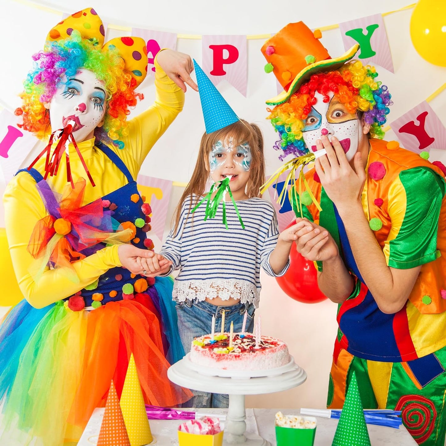 24 Pcs Glitter Noise Makers Metallic Fringed Party Blower for Adults Birthday Graduation New Years Party Favors Supplies (Colorful)