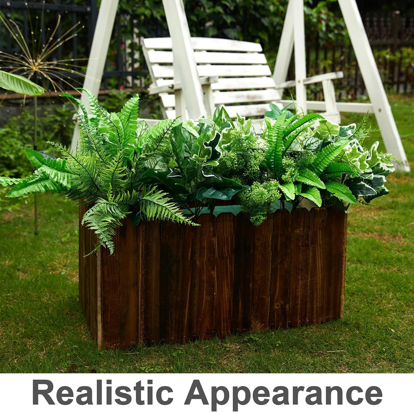 PARTY JOY 14 Bunches Fake Plants Outdoor, Fake Bushes UV Resistant Artificial Flowers Greenery Shrubs Faux Greenery for Outdoor Garden Patio Front Porch Yard Decor