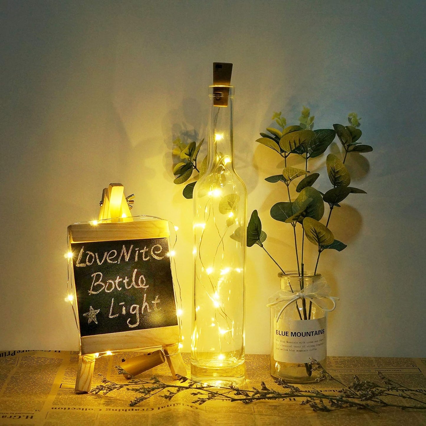 Wine Bottle Lights with Cork, Battery Operated 20 LED Cork Shape Silver Wire Colorful Fairy Mini String Lights(No Bottles) for DIY, Party, Decor, Christmas, Halloween,Wedding (6, Warm White)