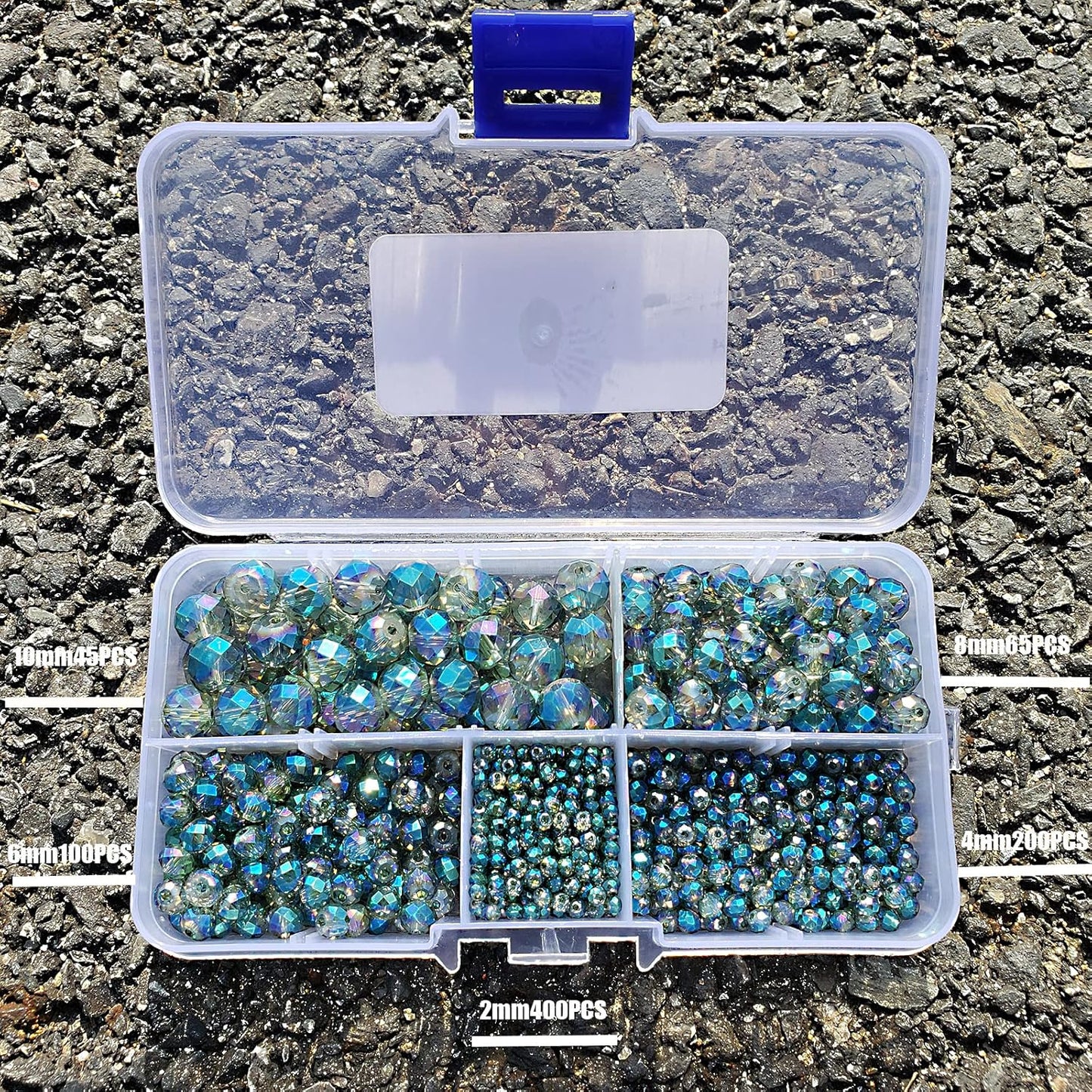 2-10mm Briolette Rondelle 810pcs Clear Green Crystal Glass Beads Faceted Shape Crystal Spacer Beads for Bracelet Necklace Decorative Hand Jewelry Making (2/4/6/8/10mm Clear Green)