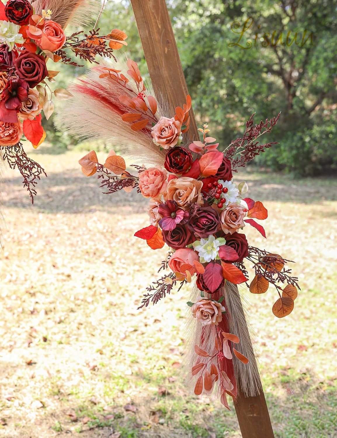 Wedding Arch Flowers, Artificial Flowers for Decoration, Large Flower Swag for Boho Styles Wedding Ceremony Floral Decor - Pack of 2