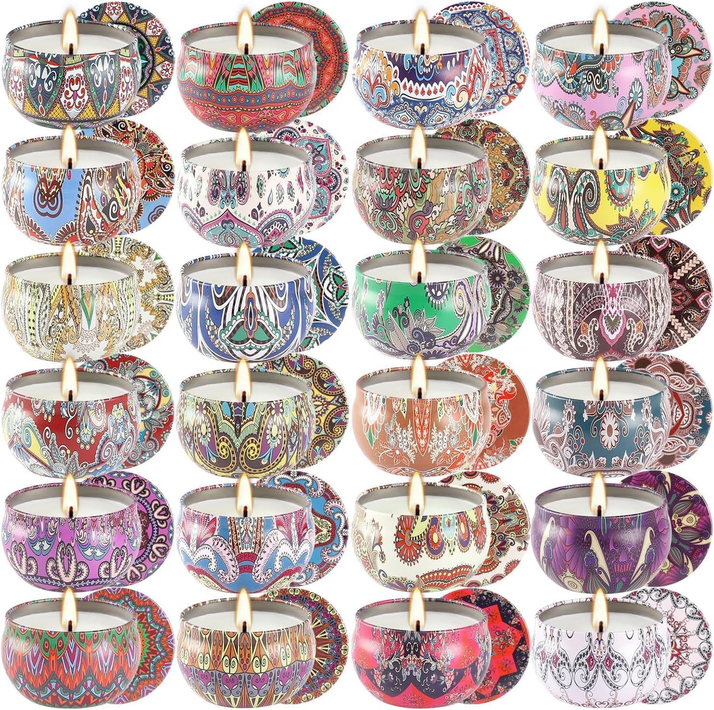 24 Pack Scented Candles Set for Home, Relaxing Stress Relief, Aromatherapy - Natural Soy Wax and Fragrance - Gifts for Women, Mom, Best Friend, Wife, Birthday