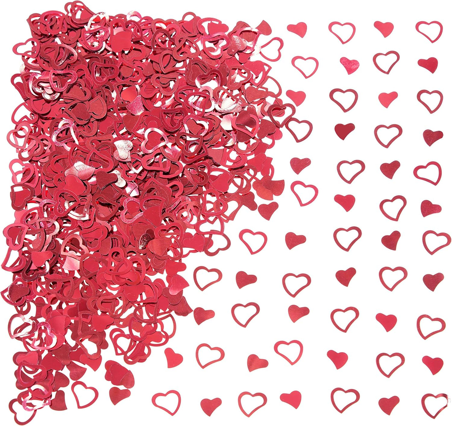 Red Love Heart Table Confetti - Valentines Day Party Foil Metallic Sequins Sprinkles Decorations, 60g