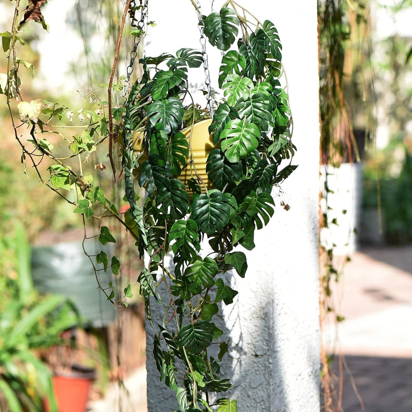 FiveSeasonStuff Monstera Plant Garlands, Artificial Leaf Bendable Vines (2 pcs, 5.2 feet)