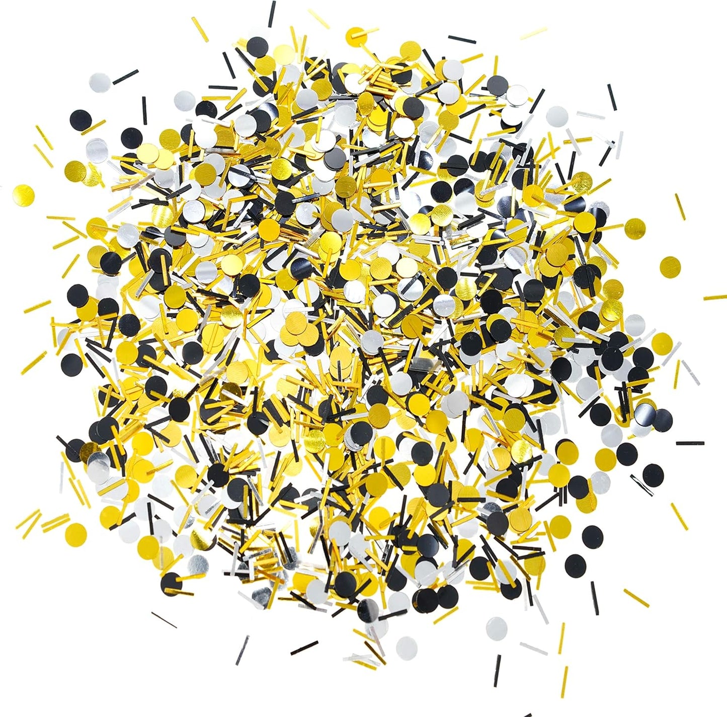 Black Gold Party Table Confetti - Wedding Anniversary Bachelorette Graduation Party Baby Shower Birthday Party Foil Metallic Sequins Sprinkles Confetti Decorations, 60g