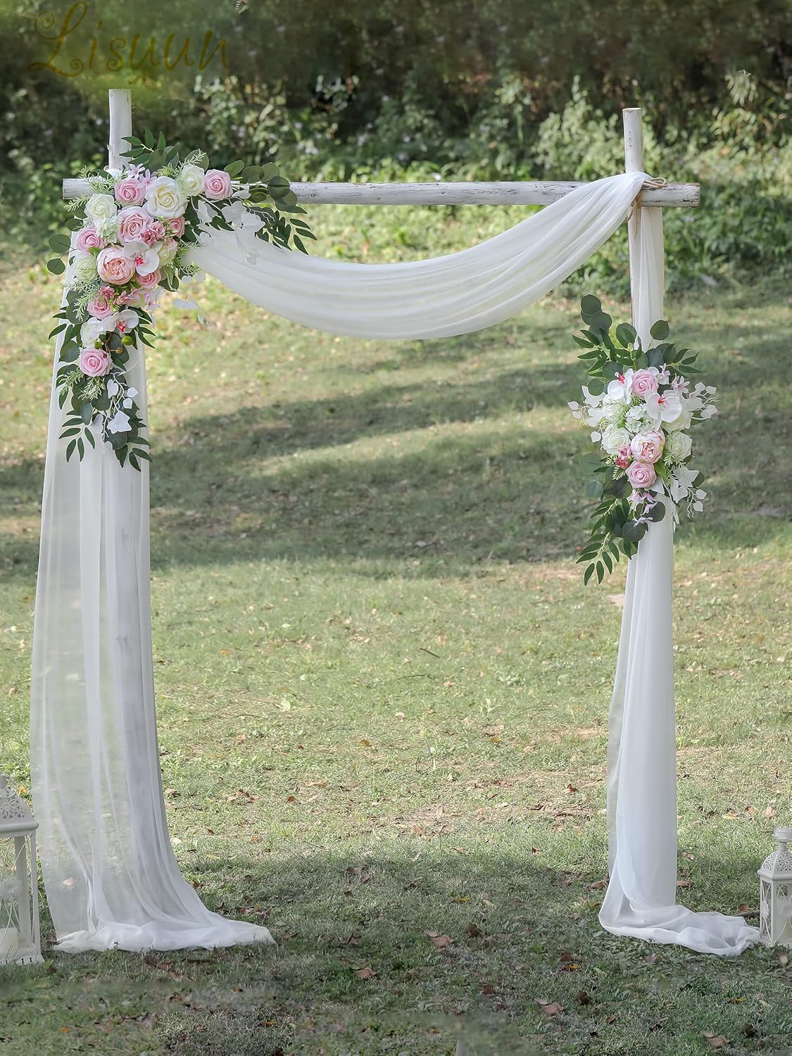 Wedding Arch Flowers, Artificial Flowers for Decoration, Large Flower Swag for Boho Styles Wedding Ceremony Floral Decor - Pack of 2