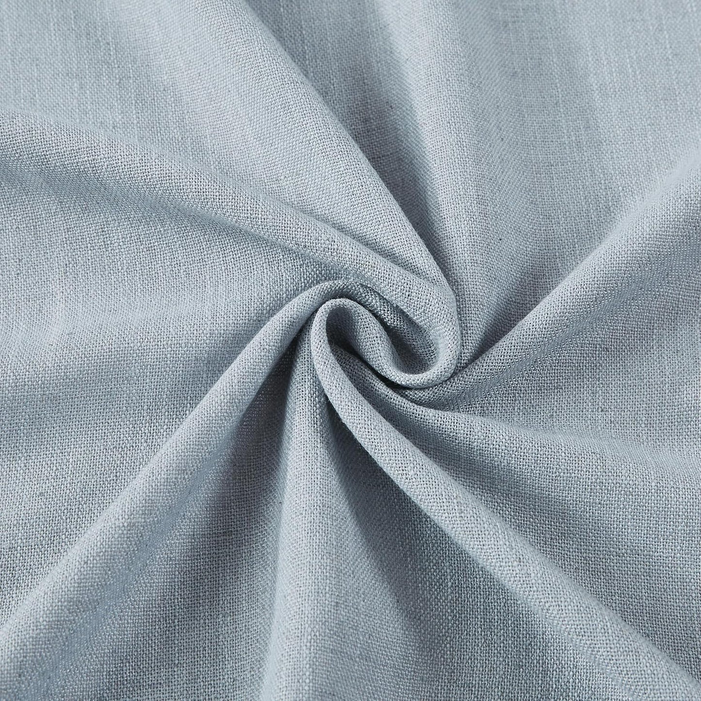 Vision Home Blue Grey Pinch Pleated Semi Sheer Curtains Textured Linen Blended Light Filtering Window Curtains 112 inch for Living Room Bedroom Pinch Pleat Drapes with Hooks 2 Panels 40" Wx112 L