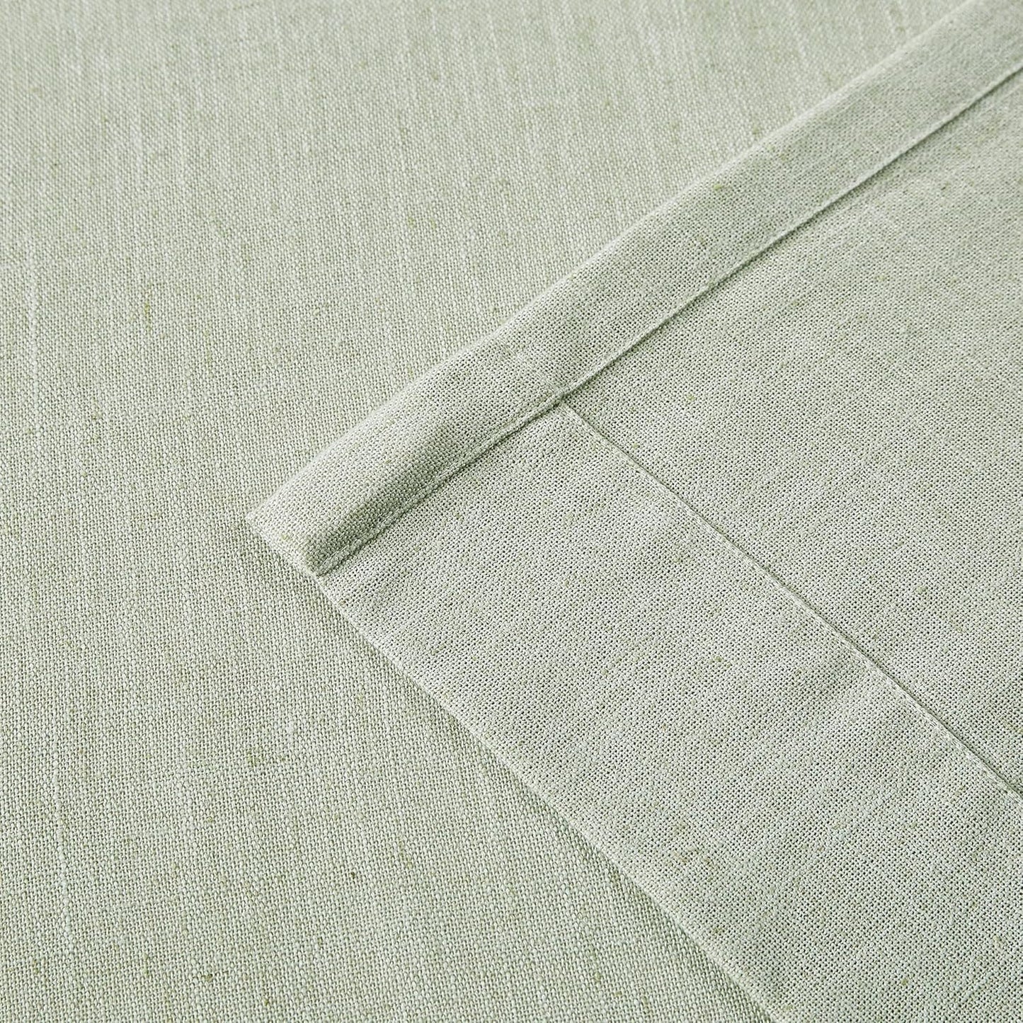 Vision Home Pinch Pleated Semi Sheer Curtains Textured Linen Blended Light Filtering Window Curtains 84 inch for Living Room Bedroom Pinch Pleat Drapes with Hooks 2 Panels 40" Wx84 L,Soft Green