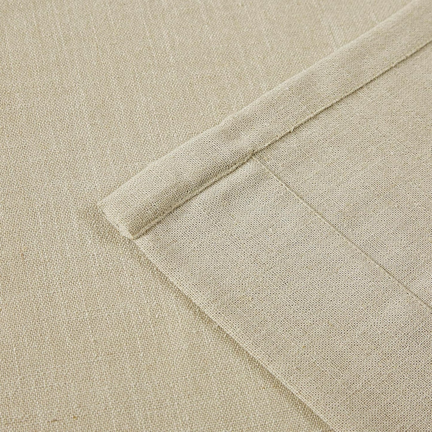 Vision Home Sand Pinch Pleated Semi Sheer Curtains Textured Linen Blended Light Filtering Window Curtains 120 inch for Living Room Bedroom Pinch Pleat Drapes with Hooks 10ft 2 Panels 40" Wx120 L