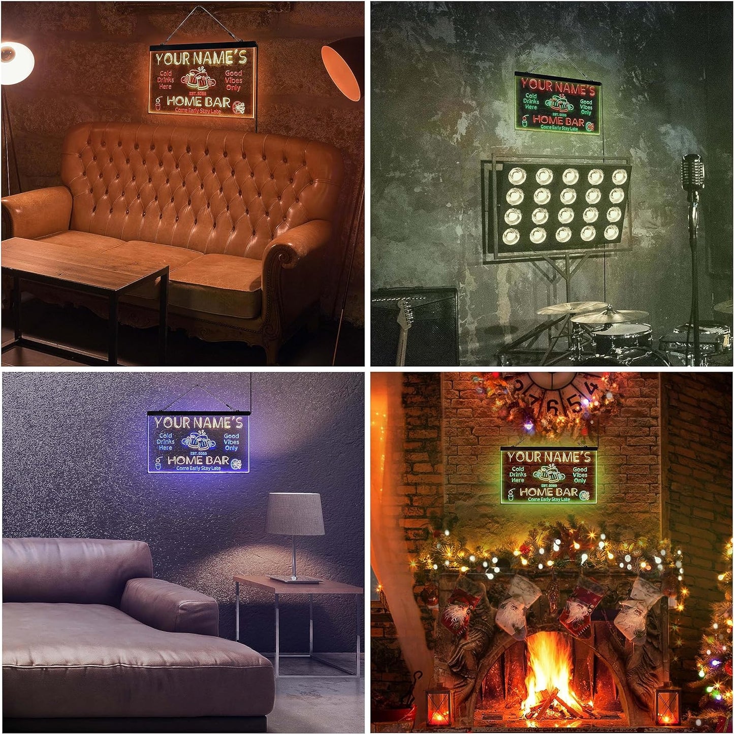 ADVPRO Personalized Your Name Custom Home Bar Beer Established Year Dual Color LED Neon Sign White & Orange 12 x 8.5 Inches st6s32-p1-tm-wo