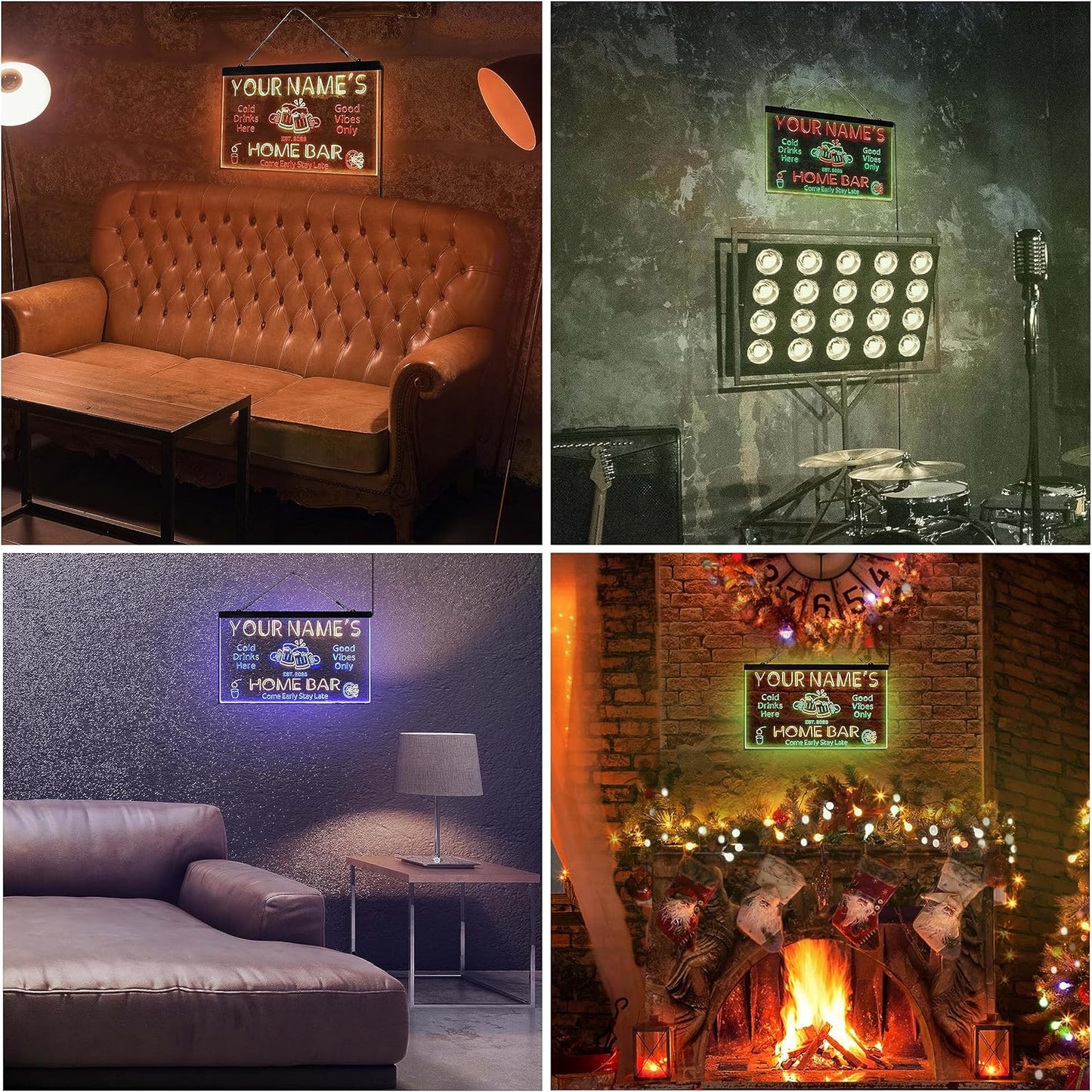 ADVPRO Personalized Your Name Custom Home Bar Beer Established Year Dual Color LED Neon Sign White & Orange 16 x 12 Inches st6s43-p1-tm-wo